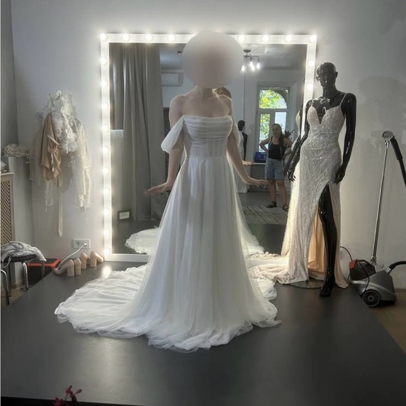 Custom Wedding Dress – Never Worn + Cathedral Veil